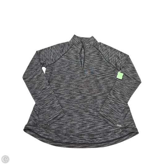 Athletic Top Long Sleeve Collar By Dsg Outerwear In Black & Grey, Size: L