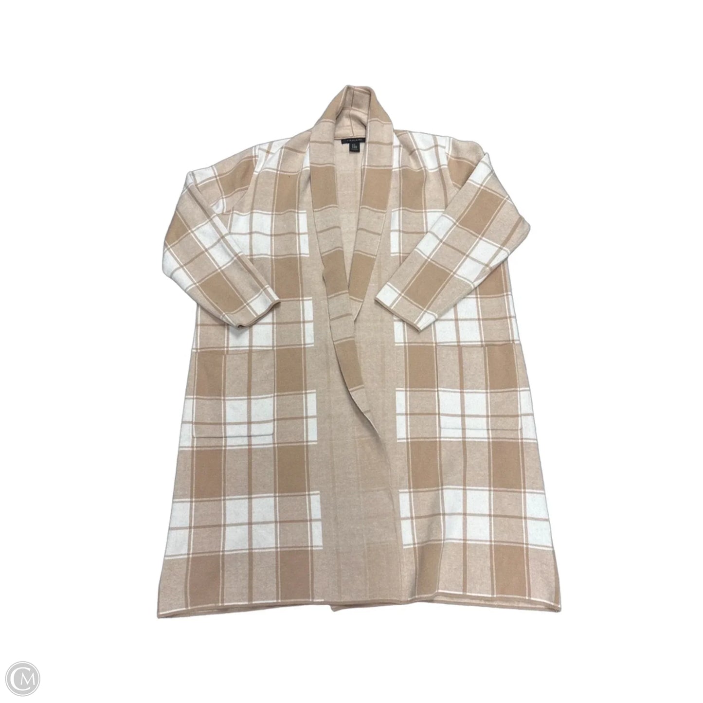 Sweater Cardigan By Tahari By Arthur Levine In Plaid Pattern, Size: 2x