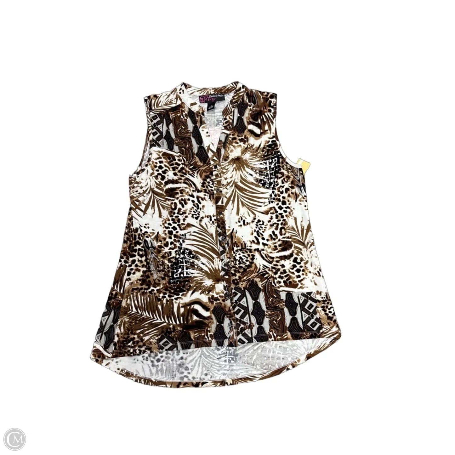 Top Sleeveless By Peck And Peck In Animal Print, Size: M