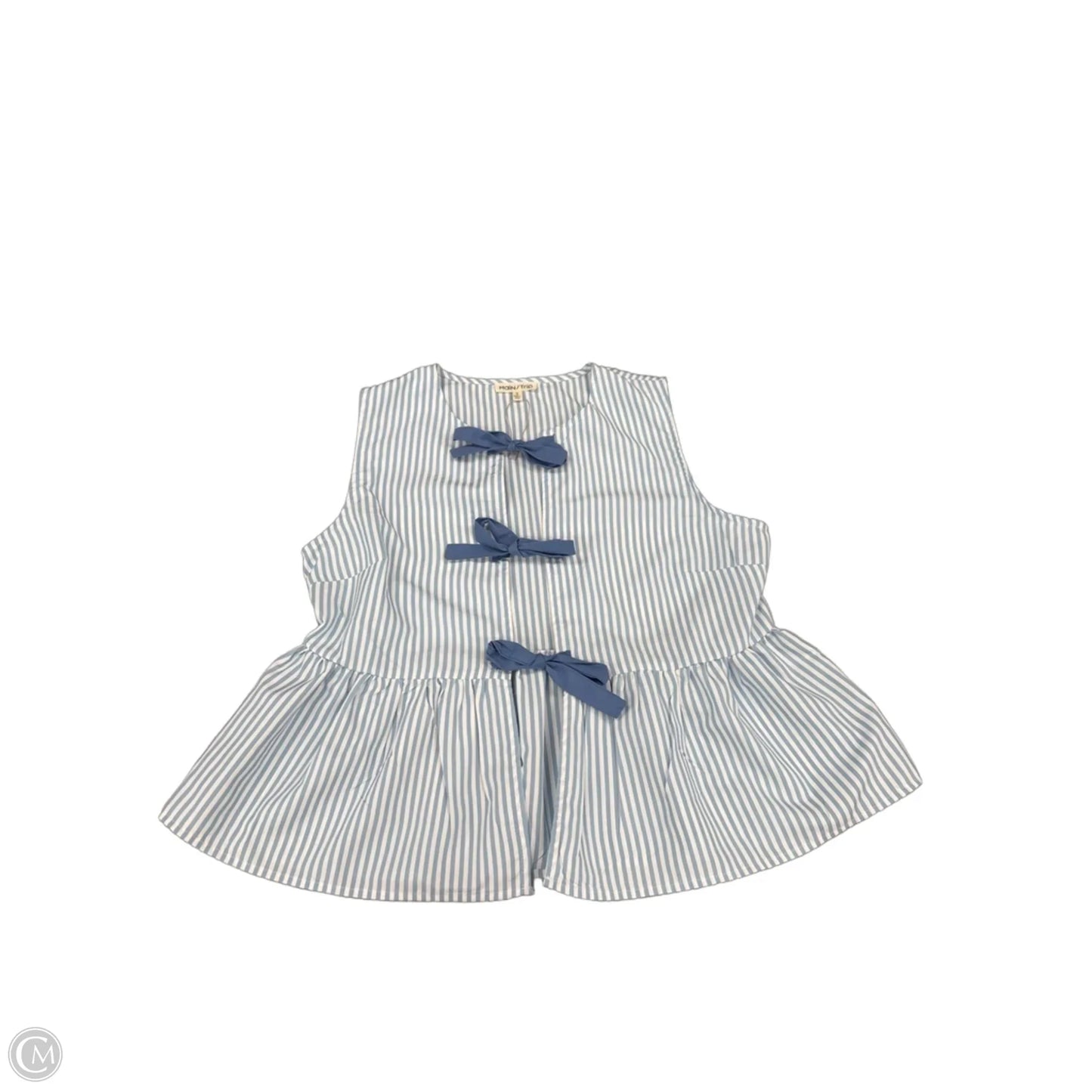 Top Sleeveless By Main Strip In Blue, Size: S