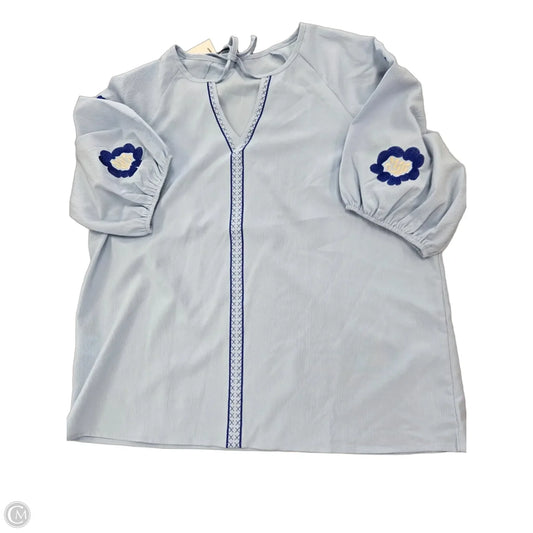 Top Short Sleeve By Cme In Blue, Size: S