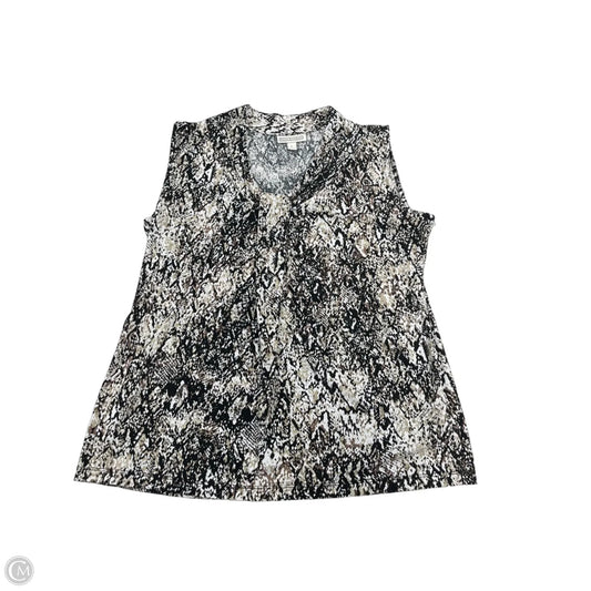 Top Sleeveless By Dana Buchman In Black & Cream, Size: L
