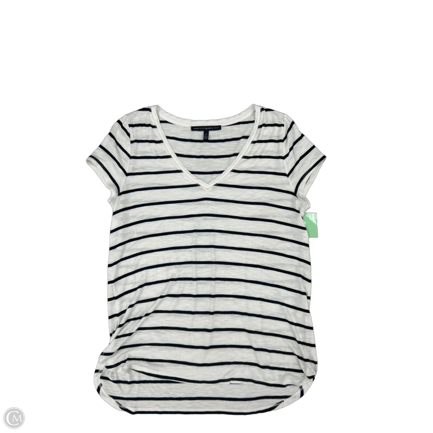 Top Short Sleeve By White House Black Market In Black & White, Size: M