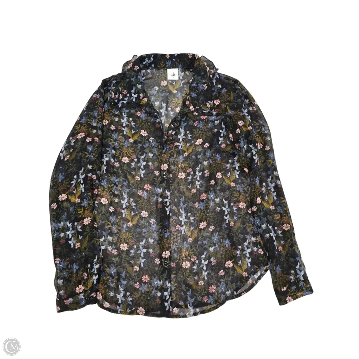 Top Long Sleeve By Cabi In Floral Print, Size: S