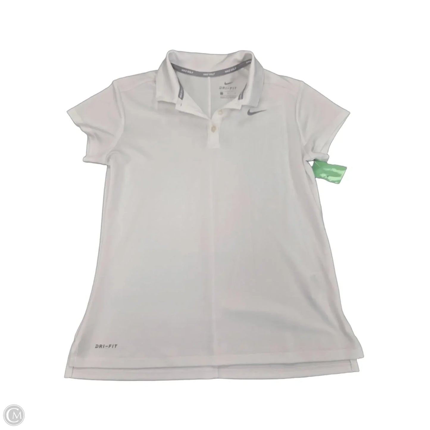 Athletic Top Short Sleeve By Nike In White, Size: L