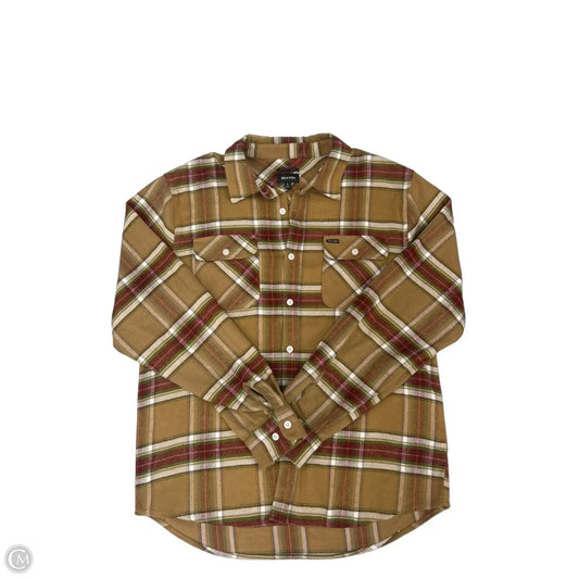 Top Long Sleeve By Cme In Plaid Pattern, Size: L