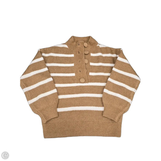 Sweater By Pink Lily In Tan & White, Size: Xs
