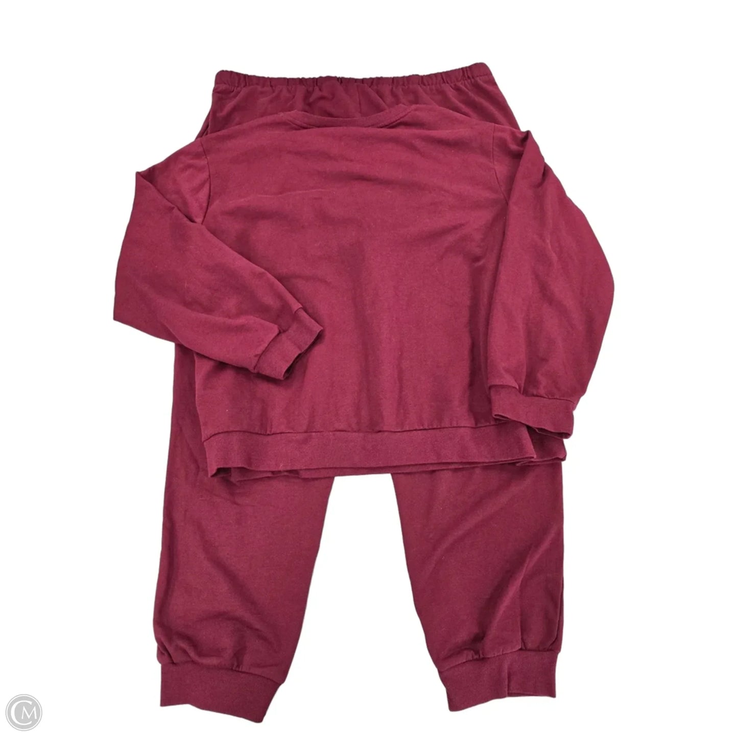 Top 2pc Long Sleeve By Cme In Red, Size: Xxl