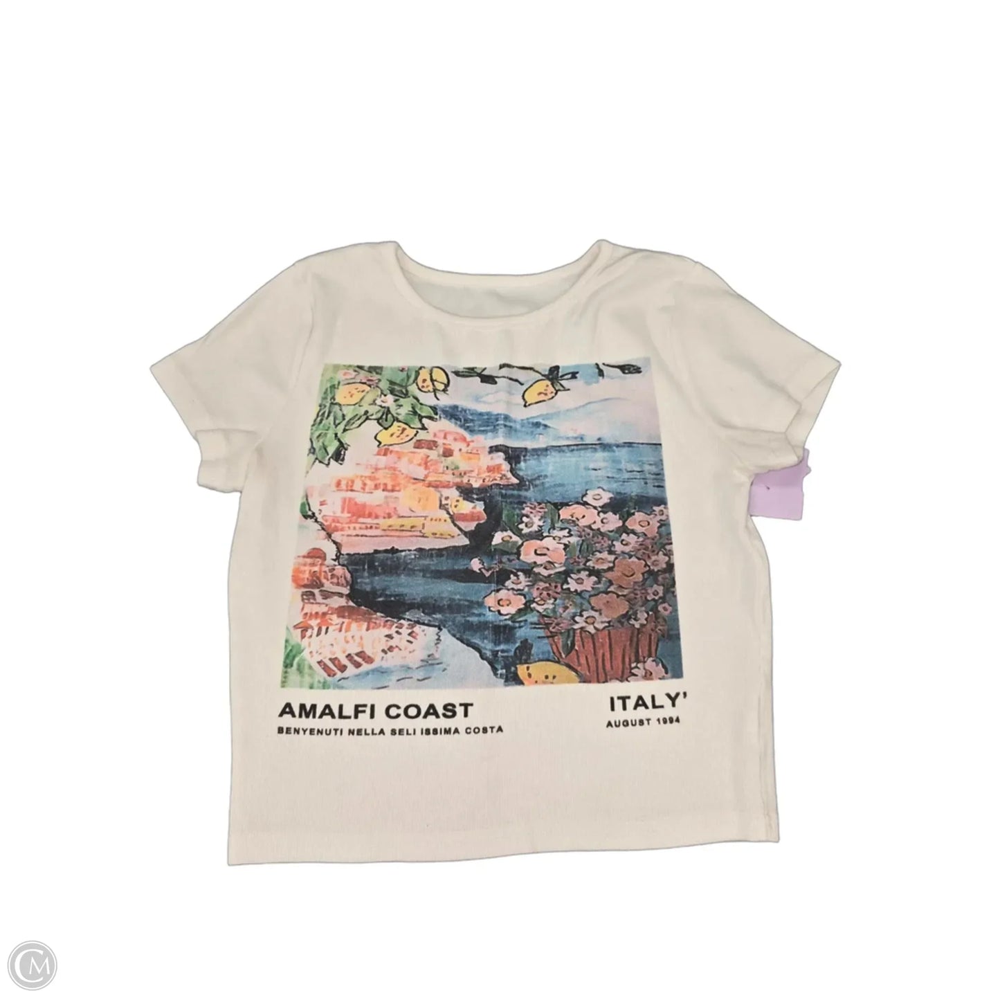 Top Short Sleeve By Cme In White, Size: S