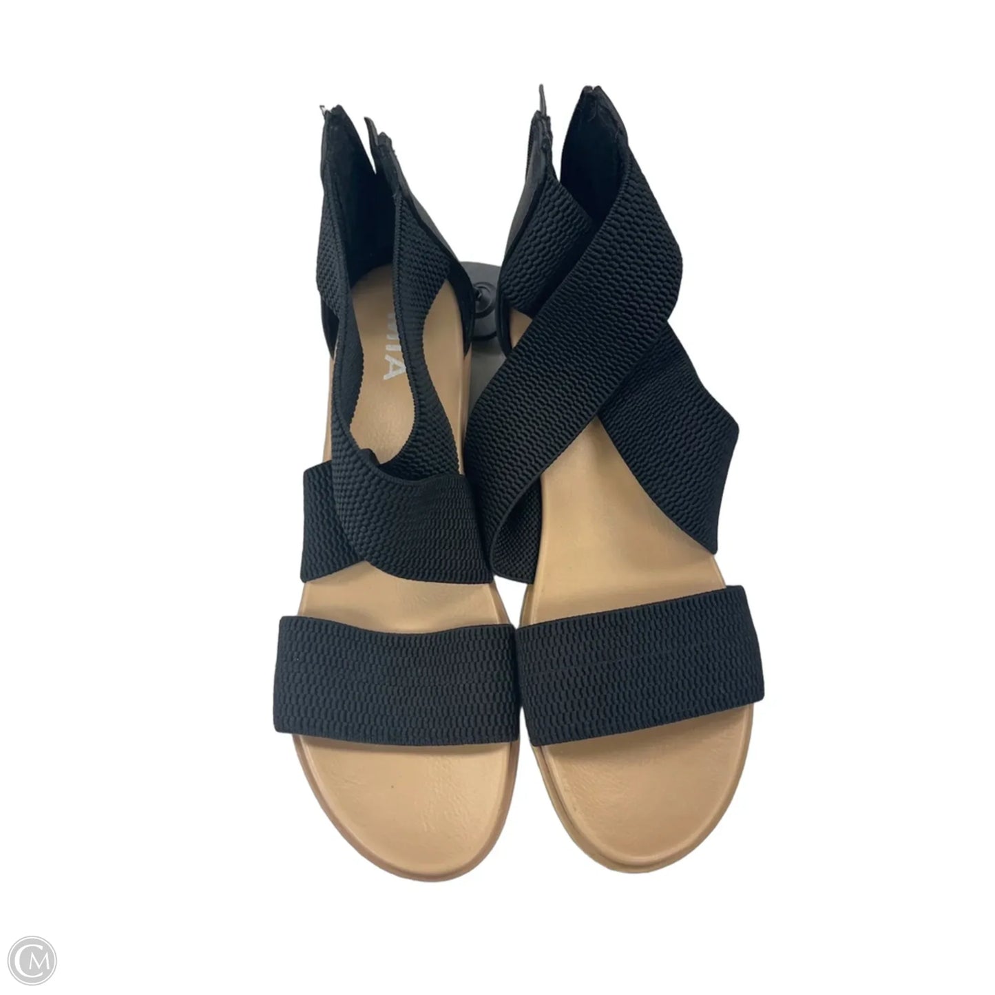 Sandals Heels Wedge By Mia In Black & Brown, Size: 8.5