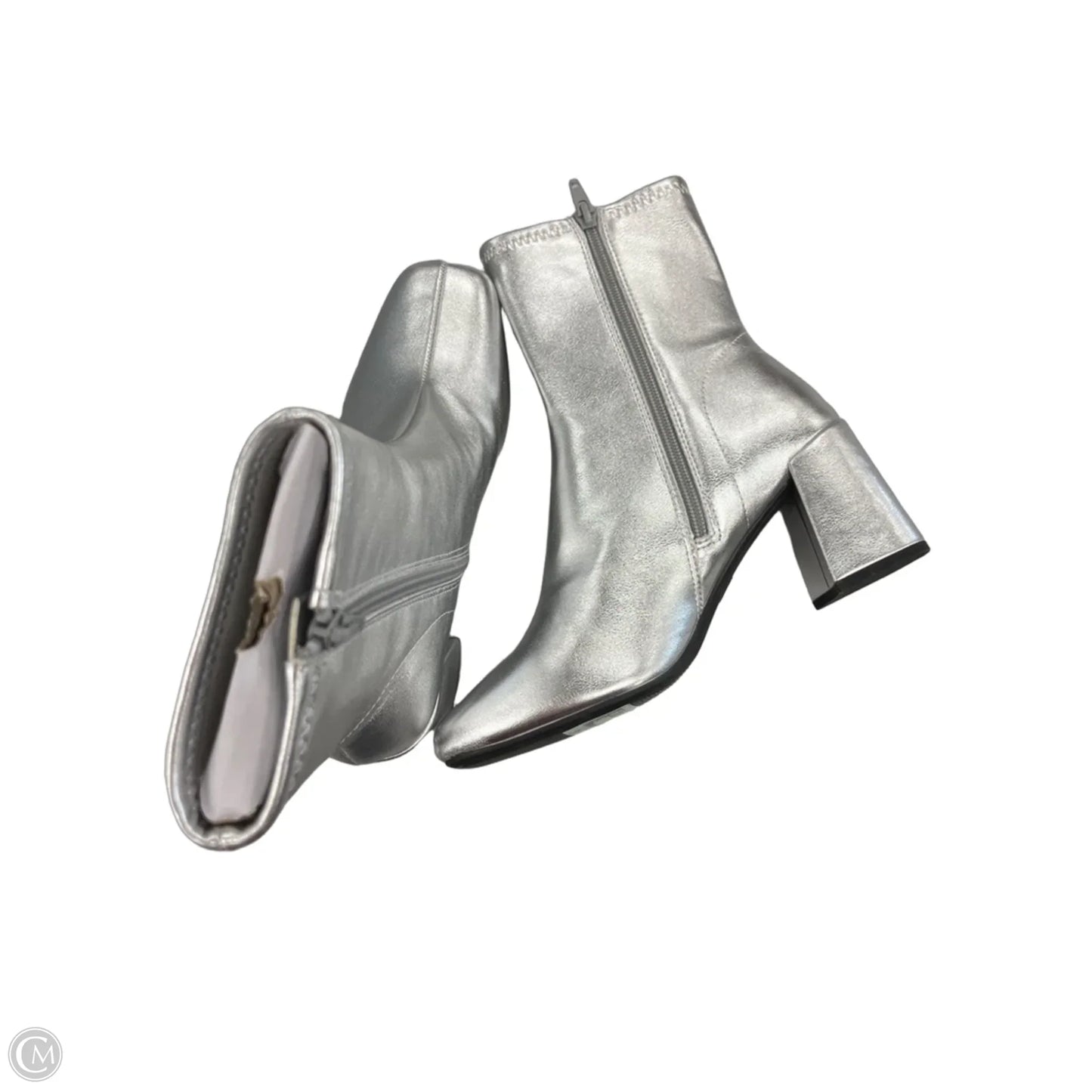 Boots Ankle Heels By A New Day In Silver, Size: 6.5