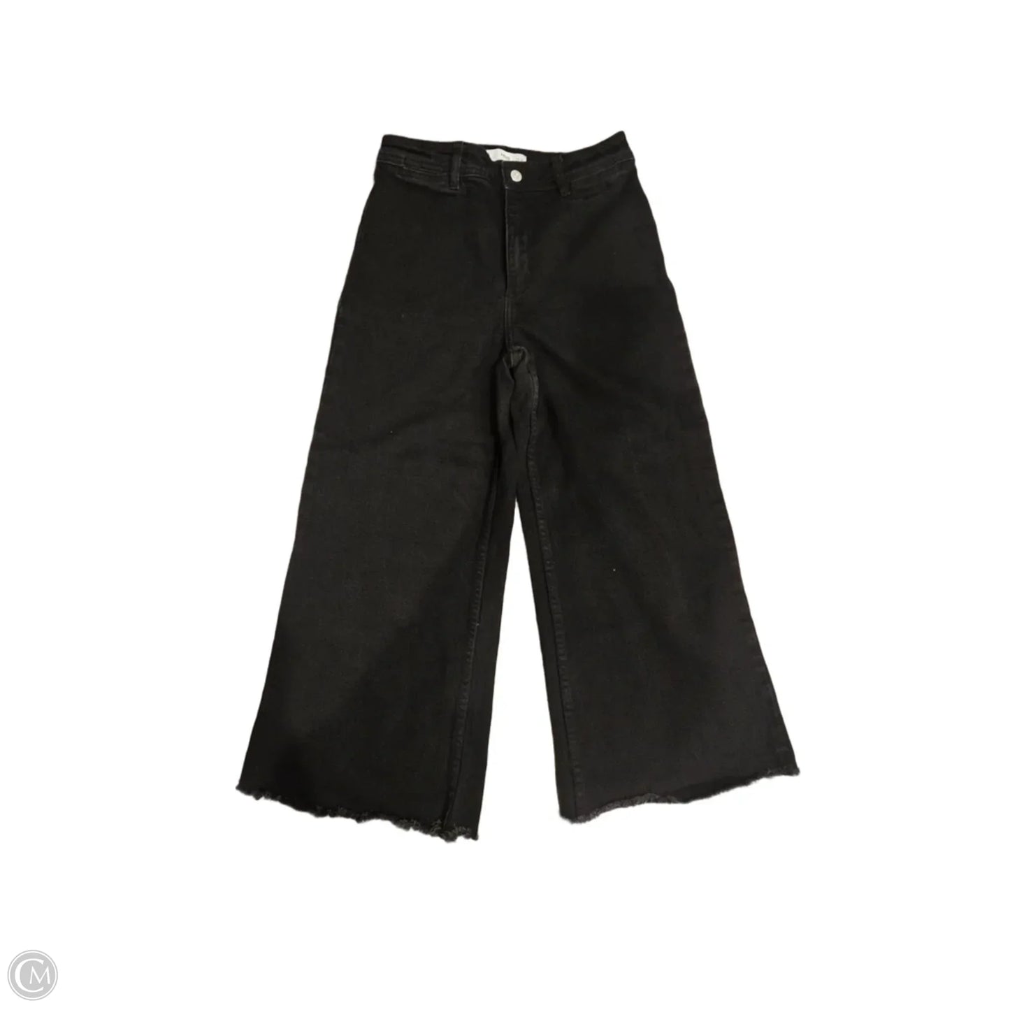 Jeans Wide Leg By Mng In Black Denim, Size: 6
