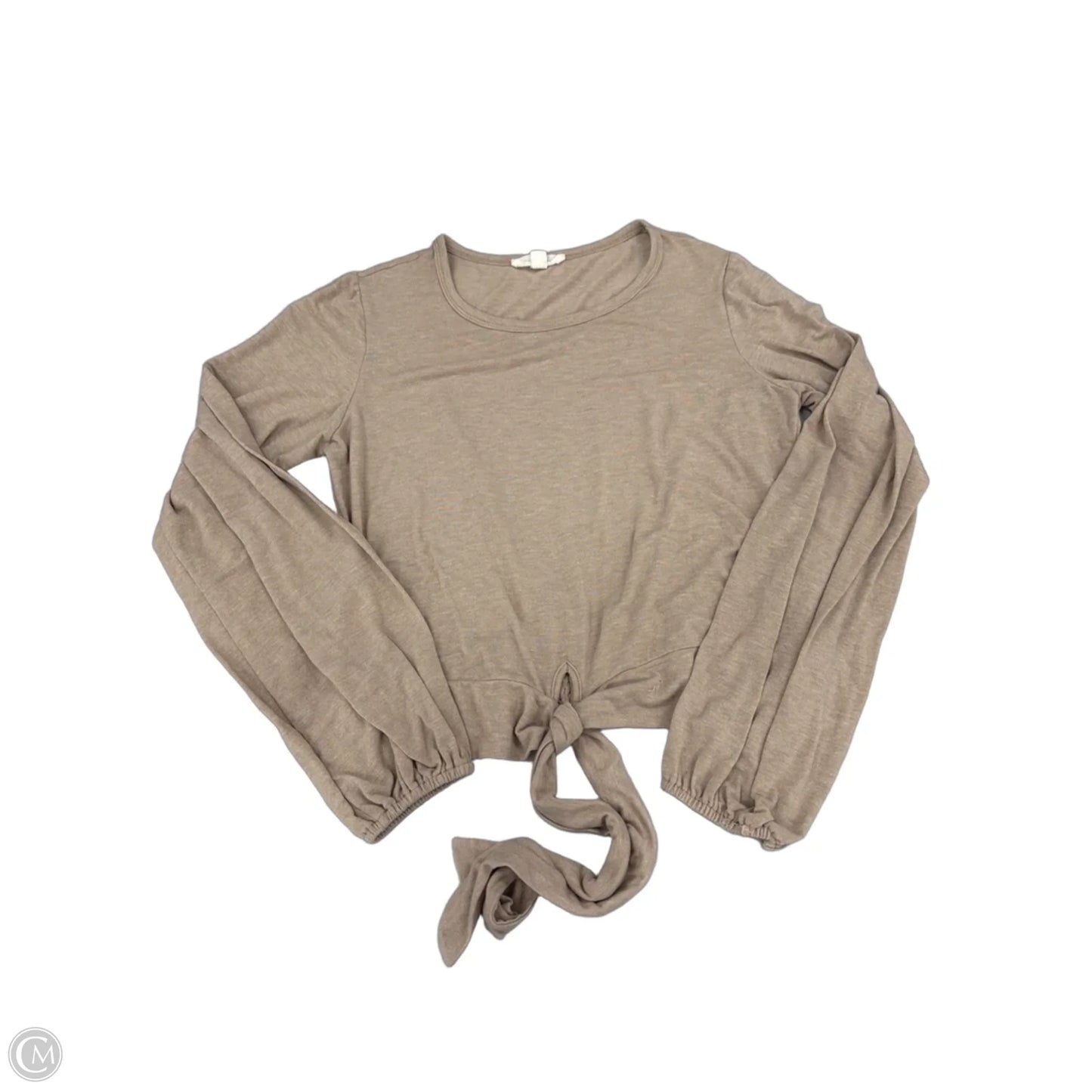 Top Long Sleeve By Cmb In Beige, Size: M
