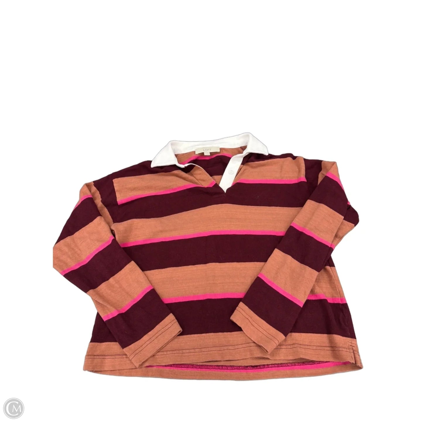 Top Long Sleeve By Loft In Striped Pattern, Size: S
