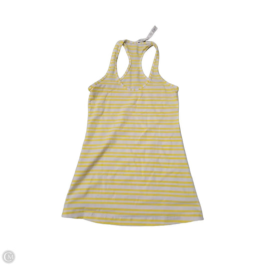 Athletic Tank Top By Lululemon In White & Yellow, Size: 6