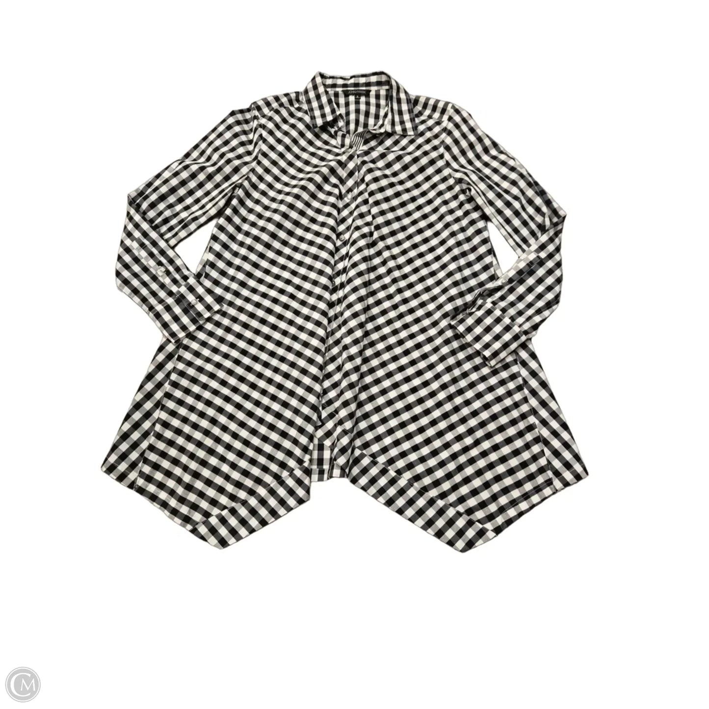 Top Long Sleeve By John Mark In Black & White, Size: S