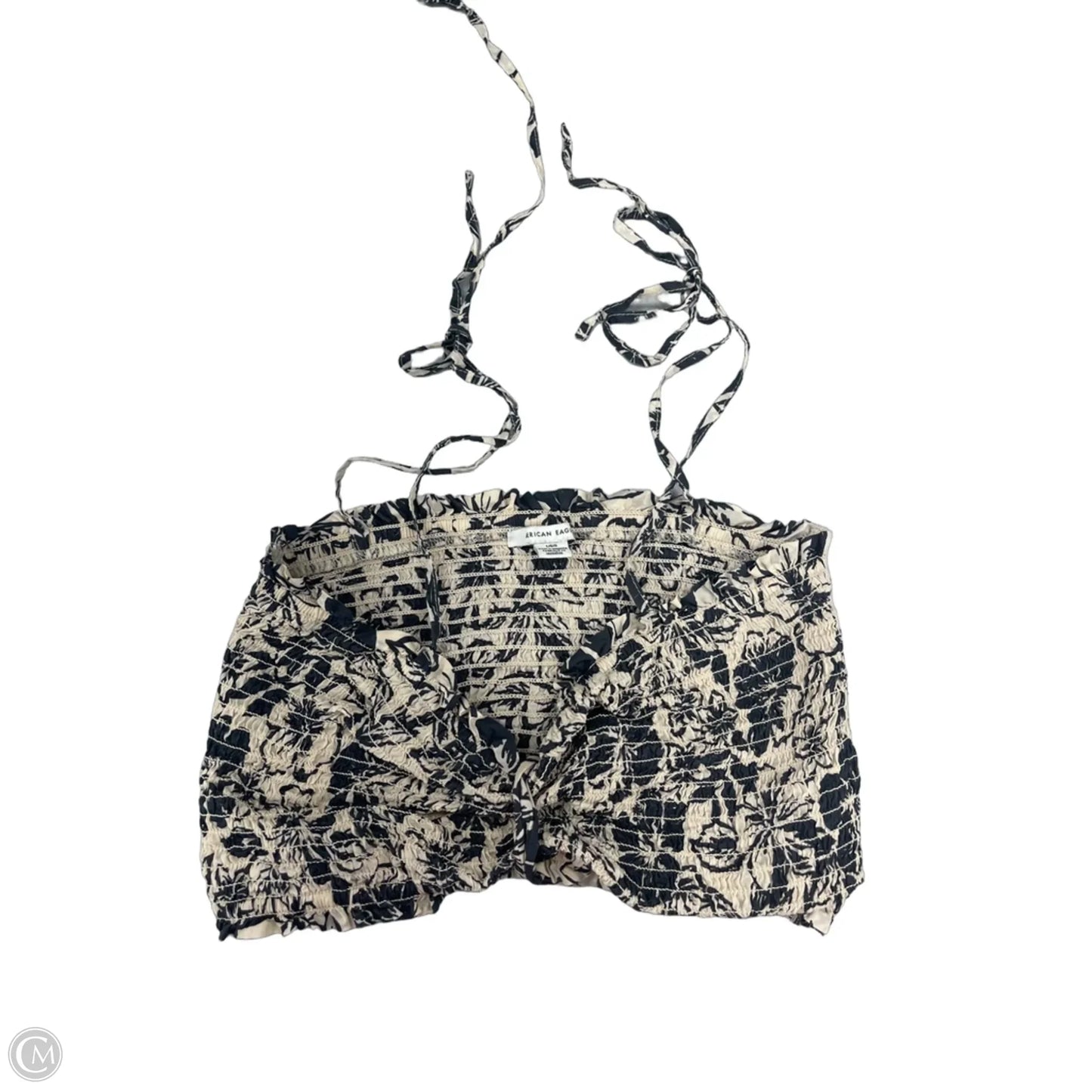 Tank Top By American Eagle In Black & Cream, Size: L