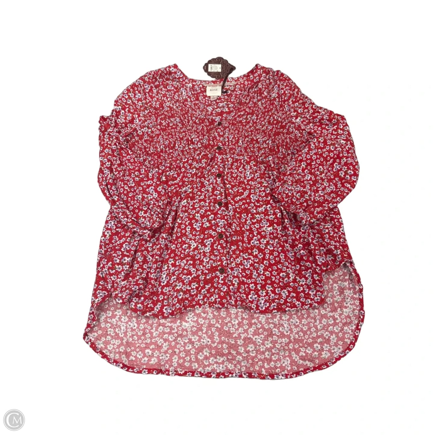 Top 3/4 Sleeve By Knox Rose In Red, Size: M