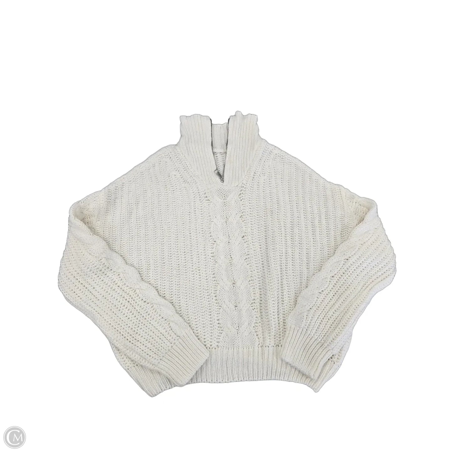 Sweater By Elan In White, Size: M