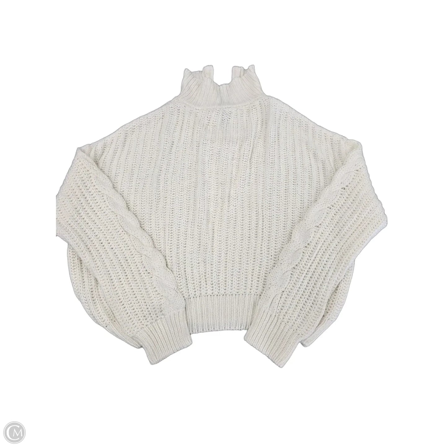 Sweater By Elan In White, Size: M