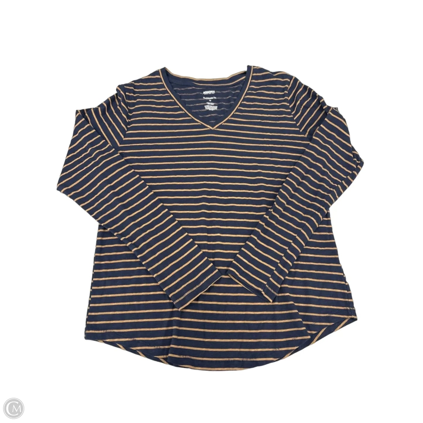 Top Long Sleeve By Sonoma In Blue & Brown, Size: S