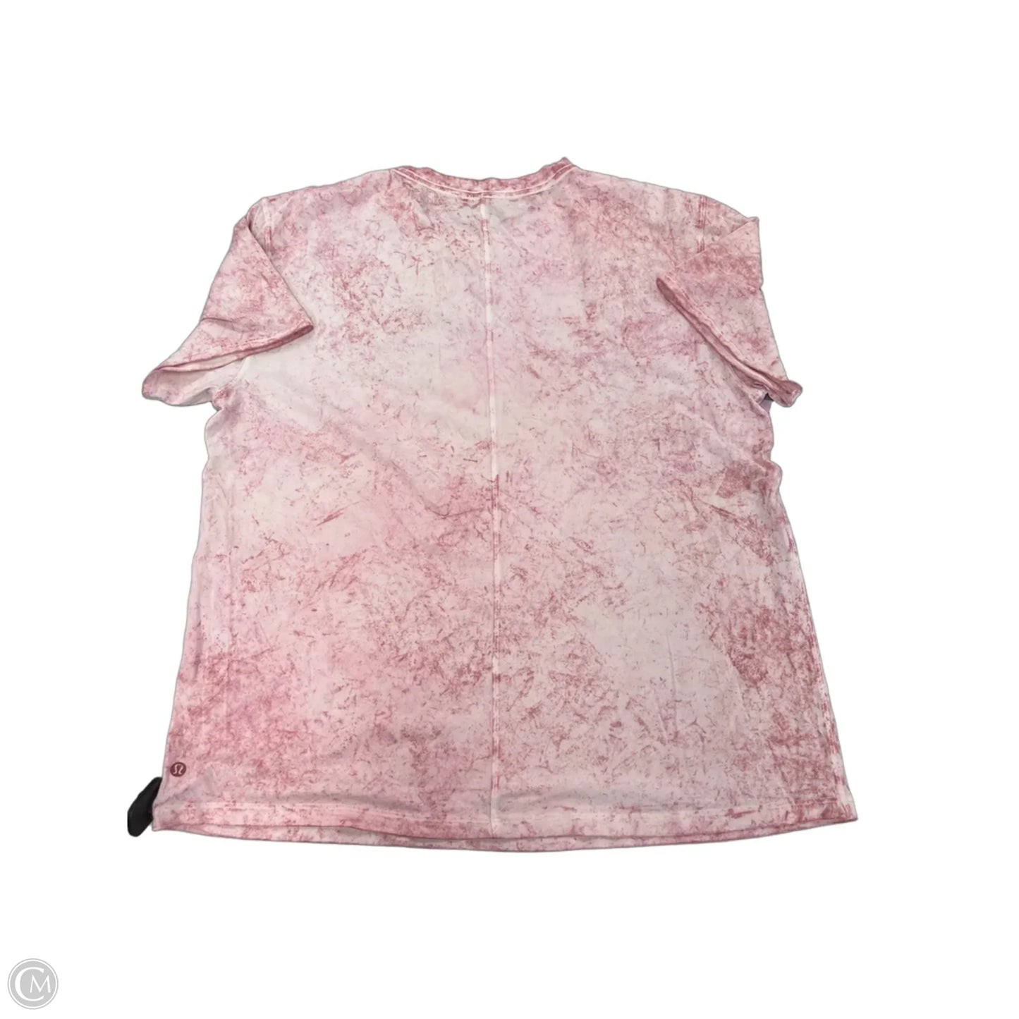 Top Short Sleeve By Lululemon In Pink & White, Size: 10