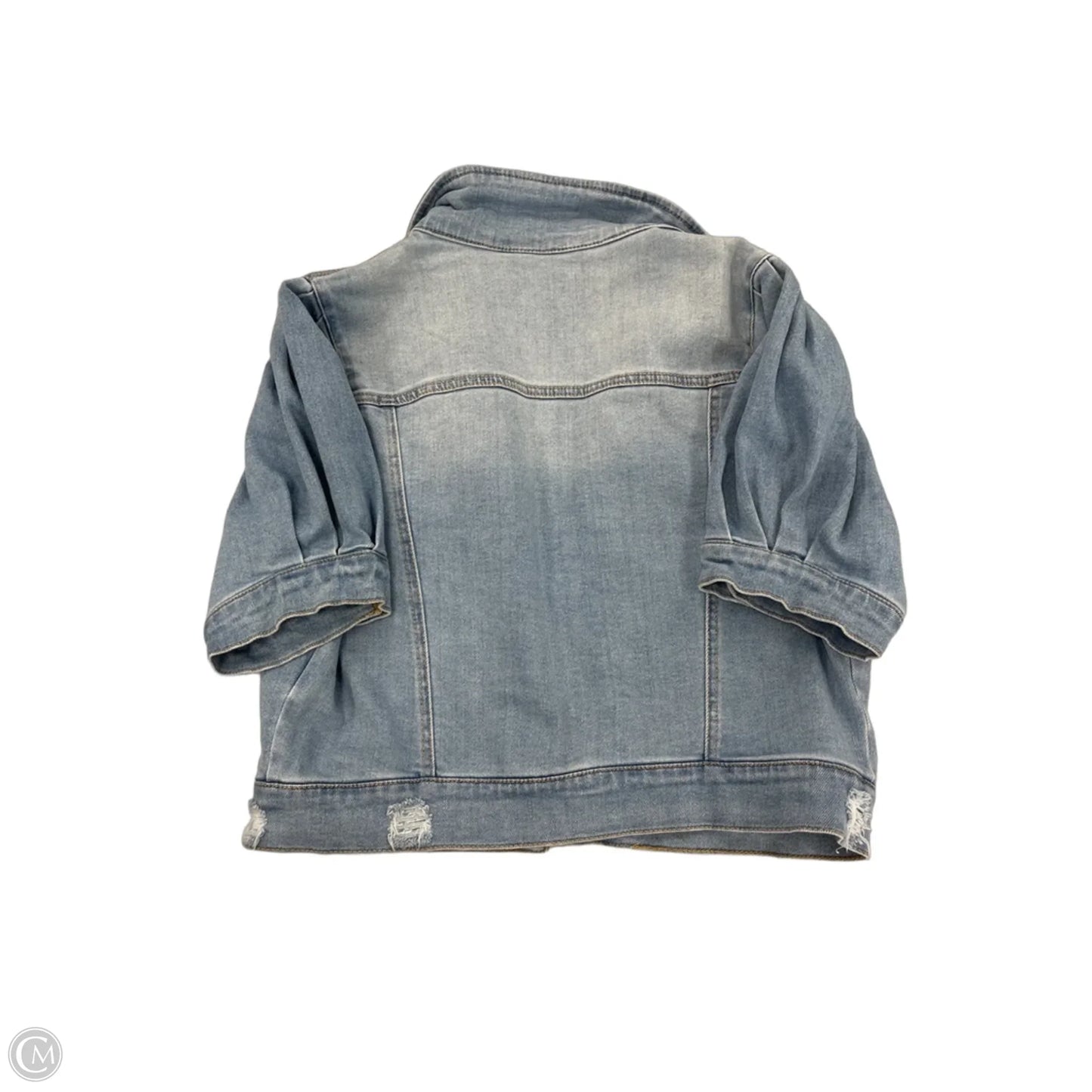 Top Short Sleeve By Risen In Blue Denim, Size: L