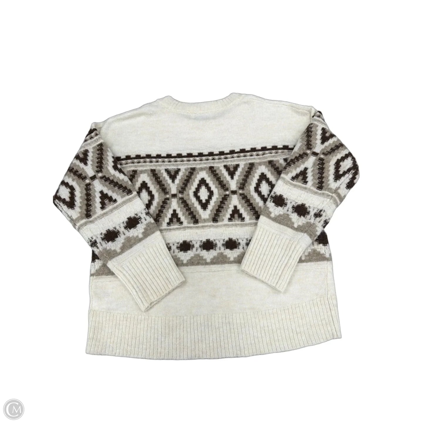 Sweater By Old Navy In Brown & Cream, Size: M