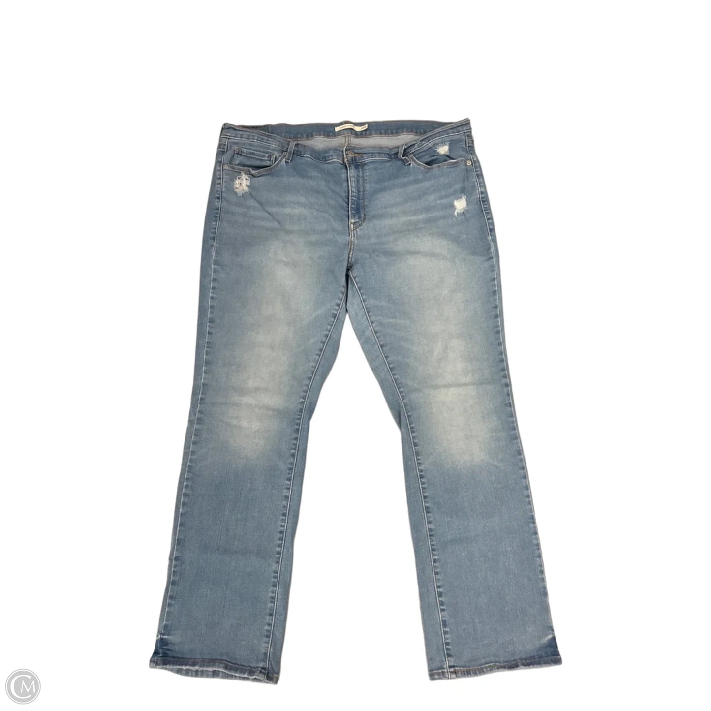 Jeans Straight By Levis In Blue Denim, Size: 20w
