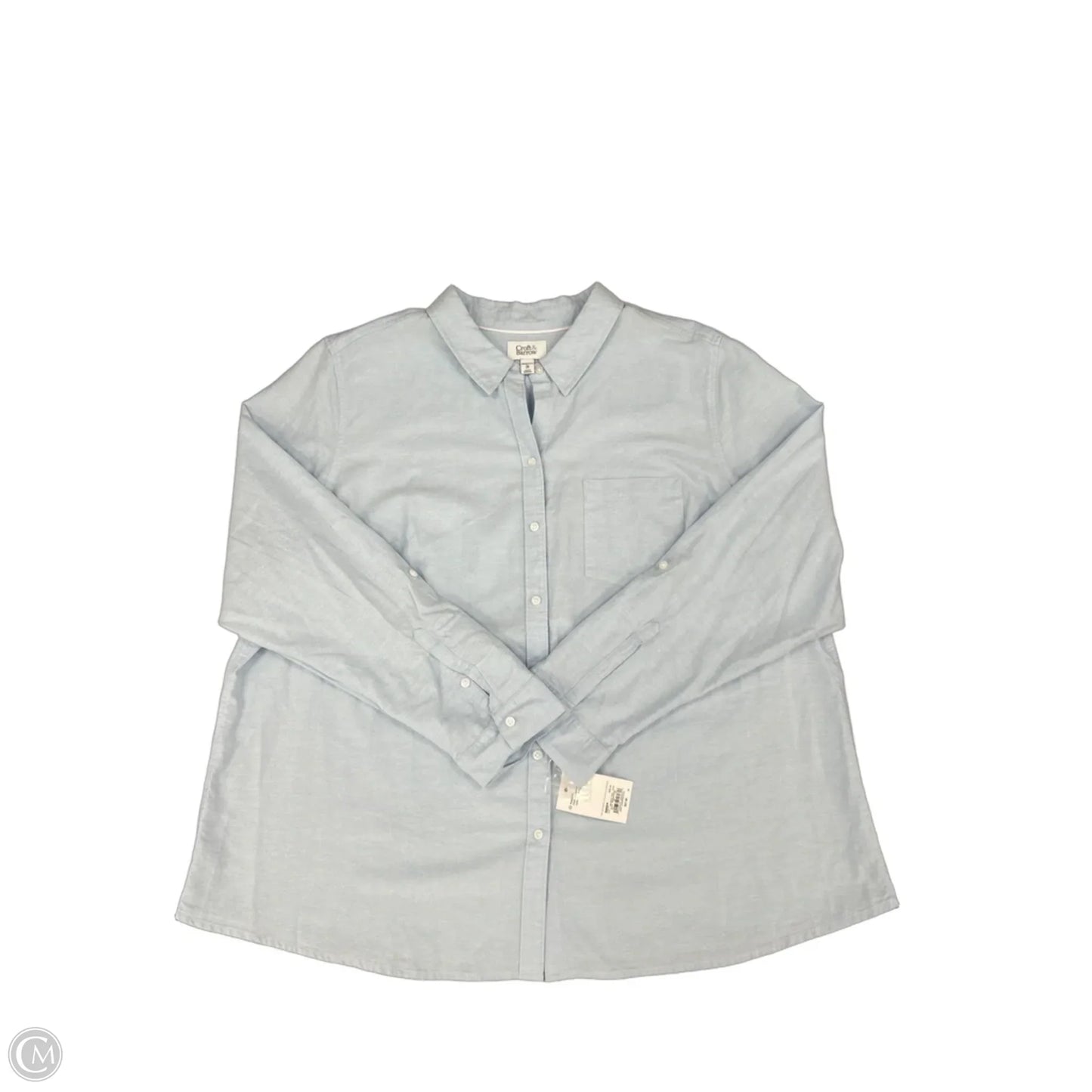 Top Long Sleeve By Croft And Barrow In Blue, Size: 2x
