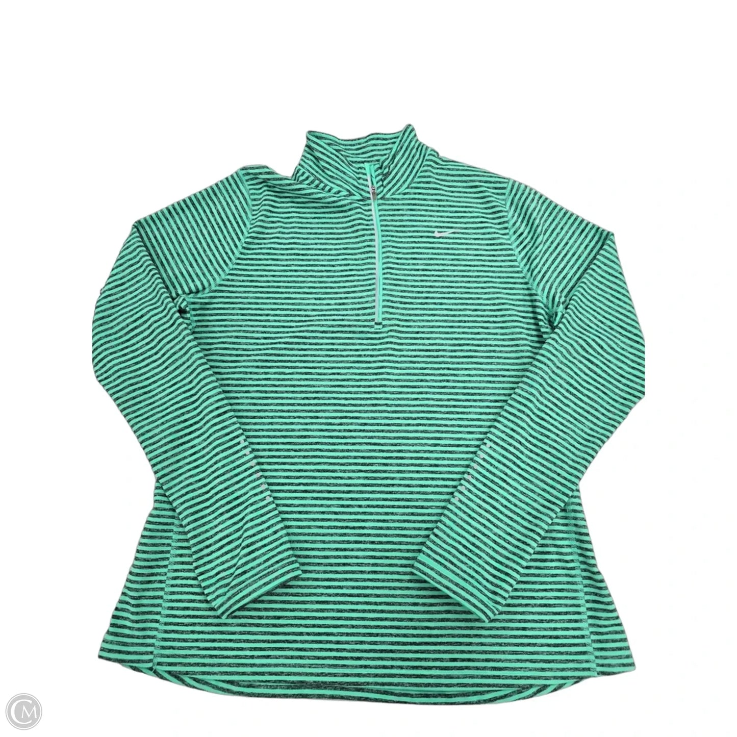Athletic Top Long Sleeve Collar By Nike In Green, Size: Xl