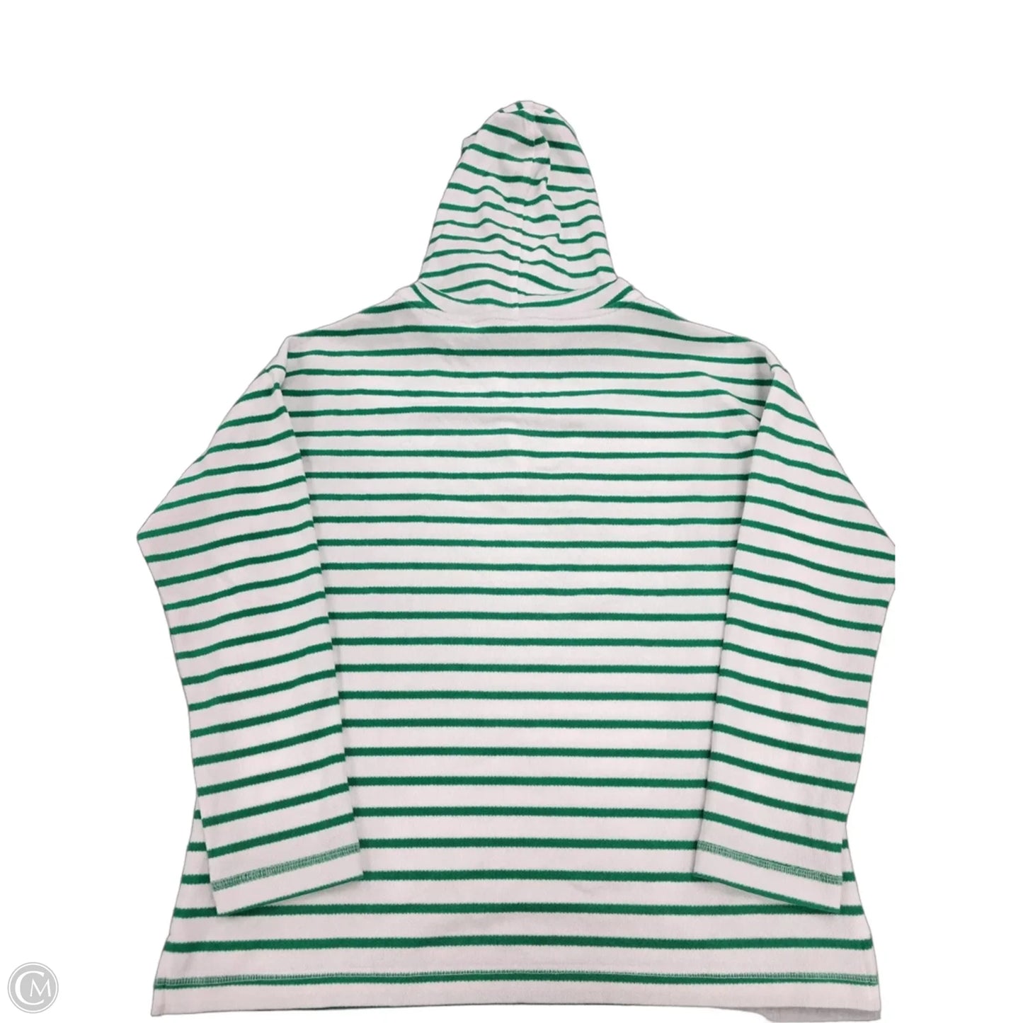 Top Long Sleeve By Talbots In Green & White, Size: M