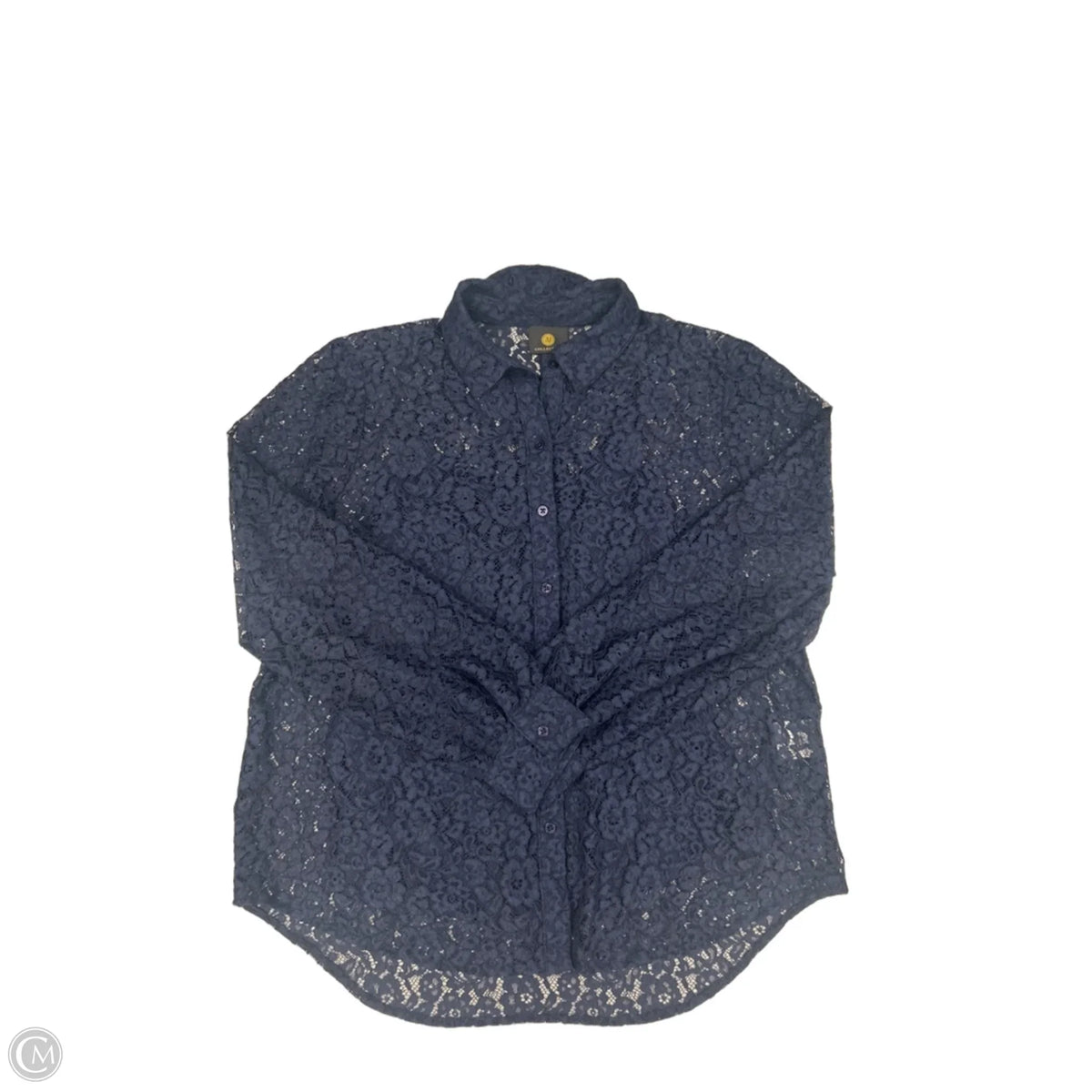 Top Long Sleeve By Jm Collections In Navy, Size: Lp