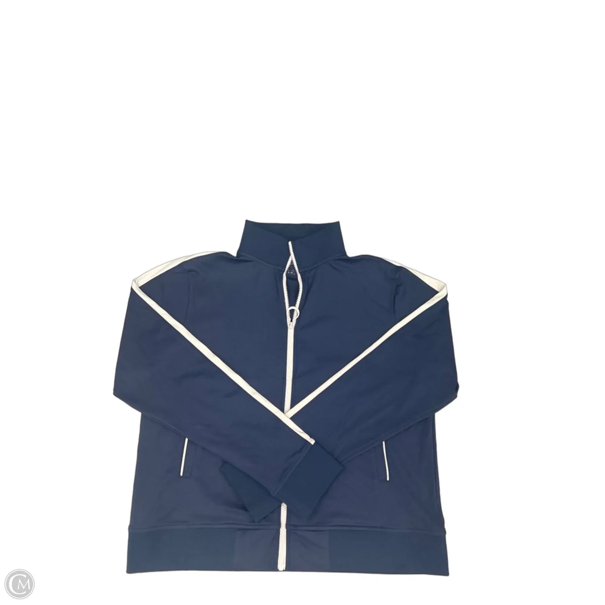 Athletic Jacket By Cme In Blue & White, Size: L