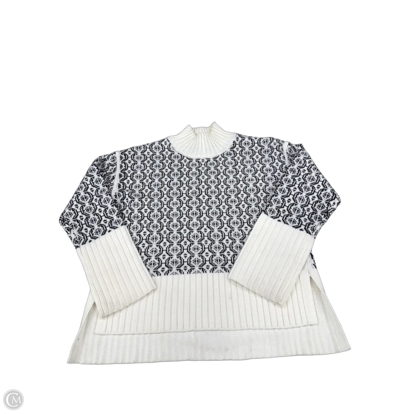 Sweater By Free Assembly In Black & White, Size: S