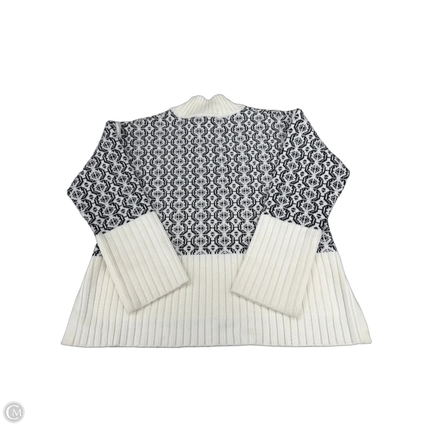 Sweater By Free Assembly In Black & White, Size: S