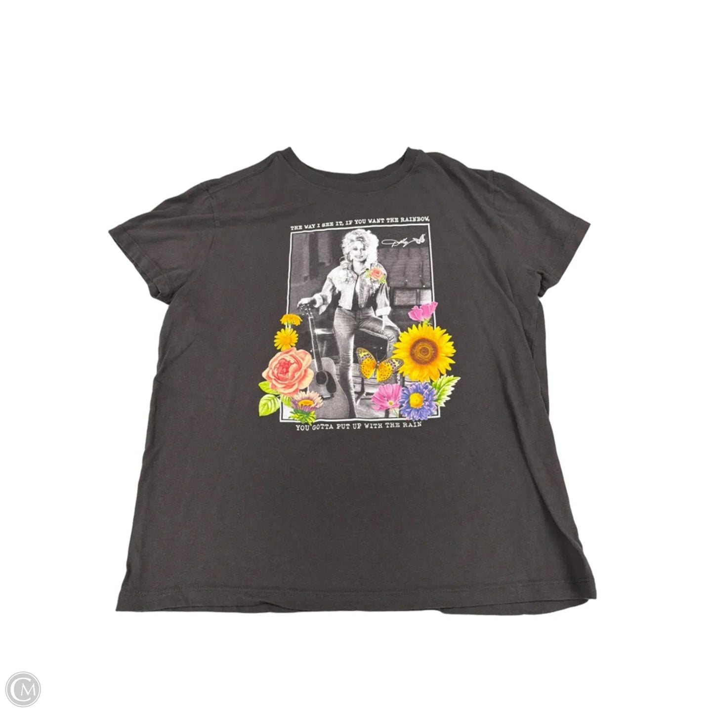Top Short Sleeve By Cme In Grey, Size: M