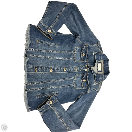 Jacket Denim By Kancan In Blue Denim, Size: L