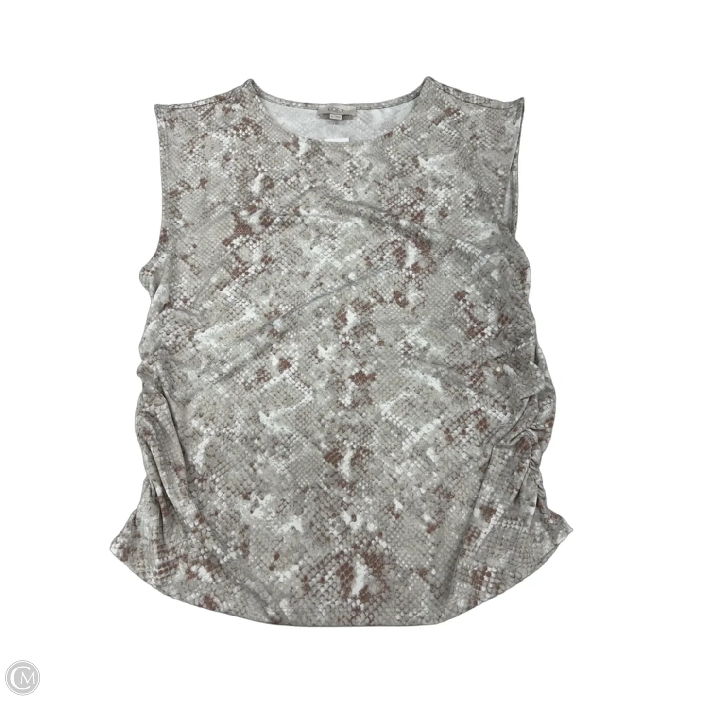 Top Sleeveless By Loft In Snakeskin Print, Size: Xl