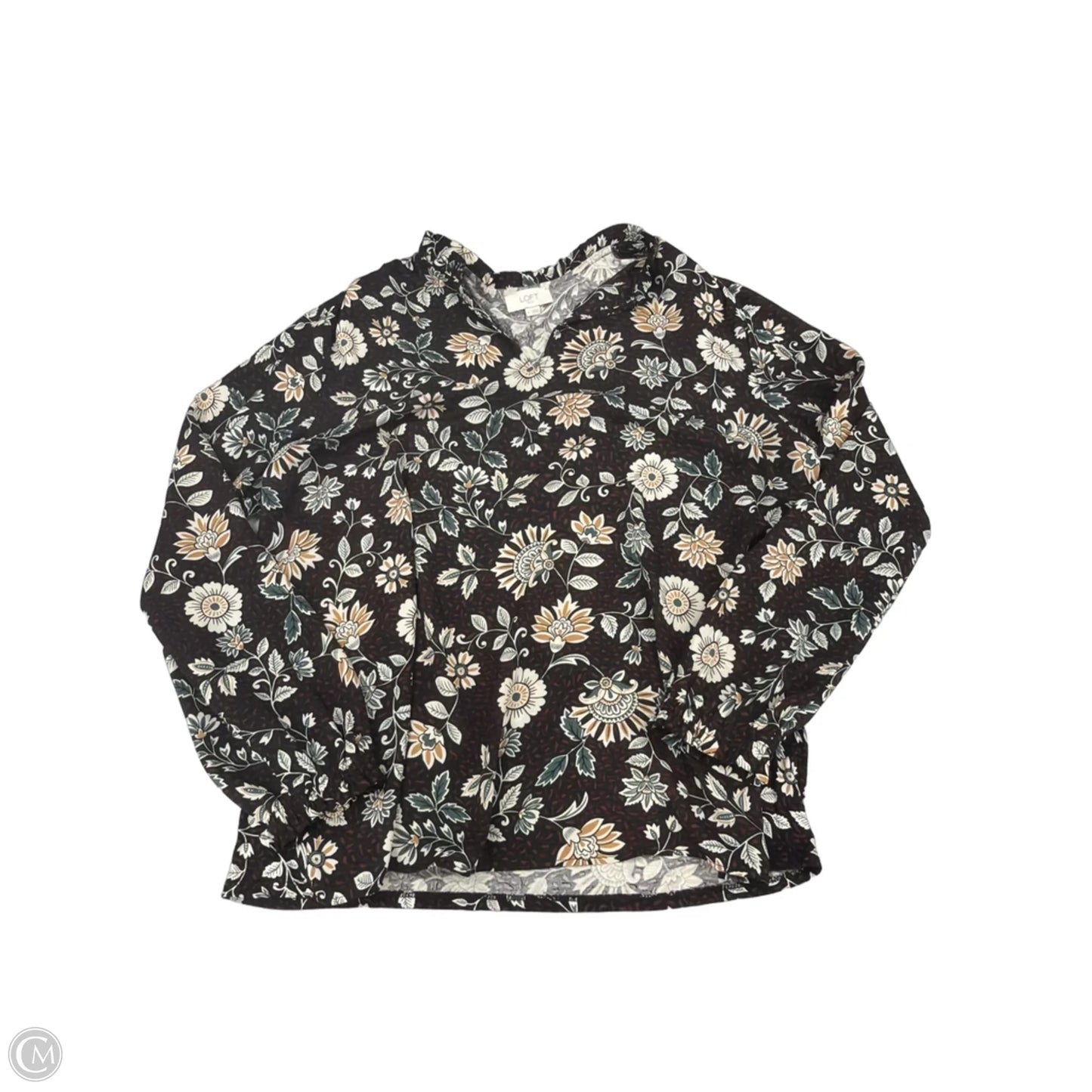 Top Long Sleeve By Loft In Floral Print, Size: L