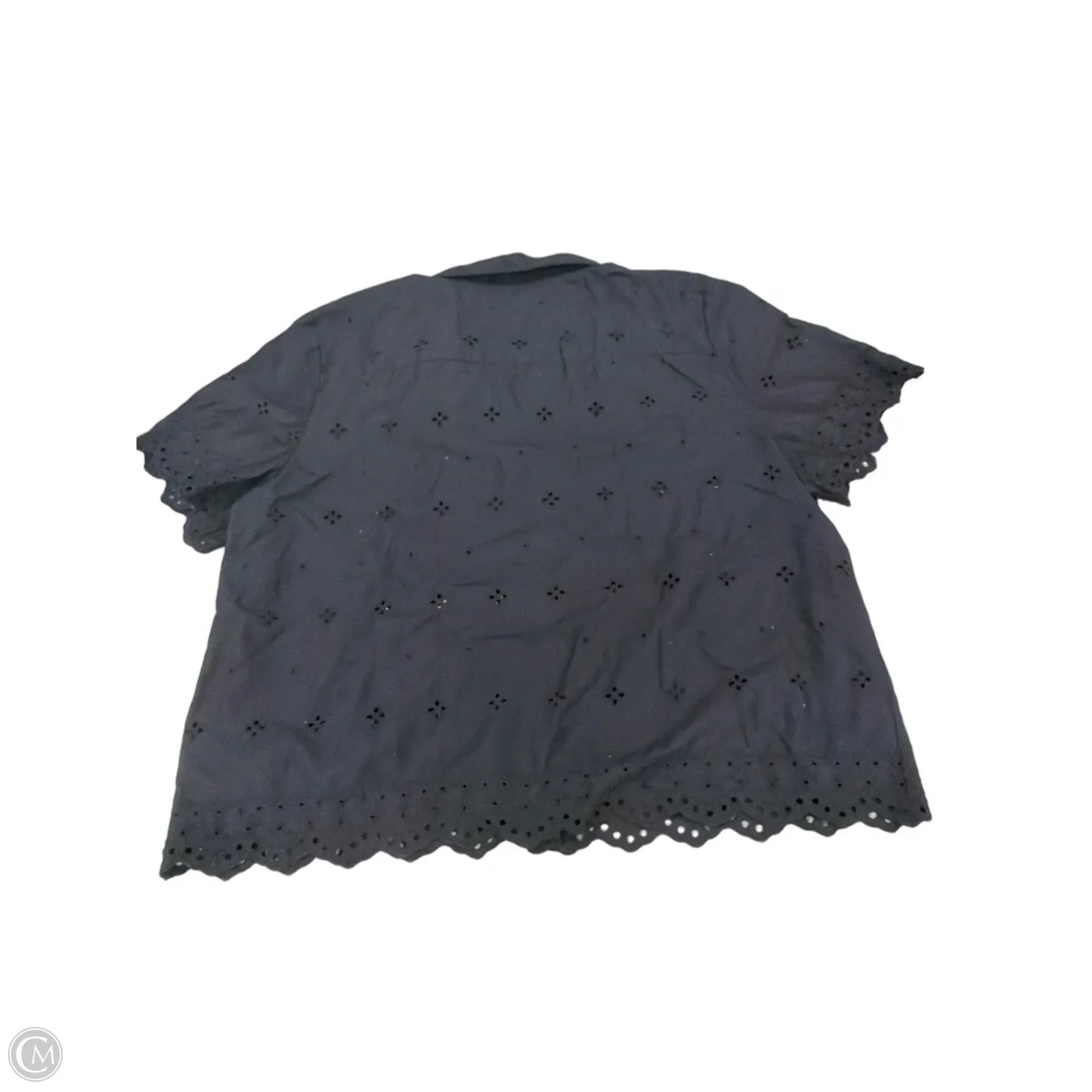 Top Short Sleeve By Ann Taylor In Black, Size: Xl
