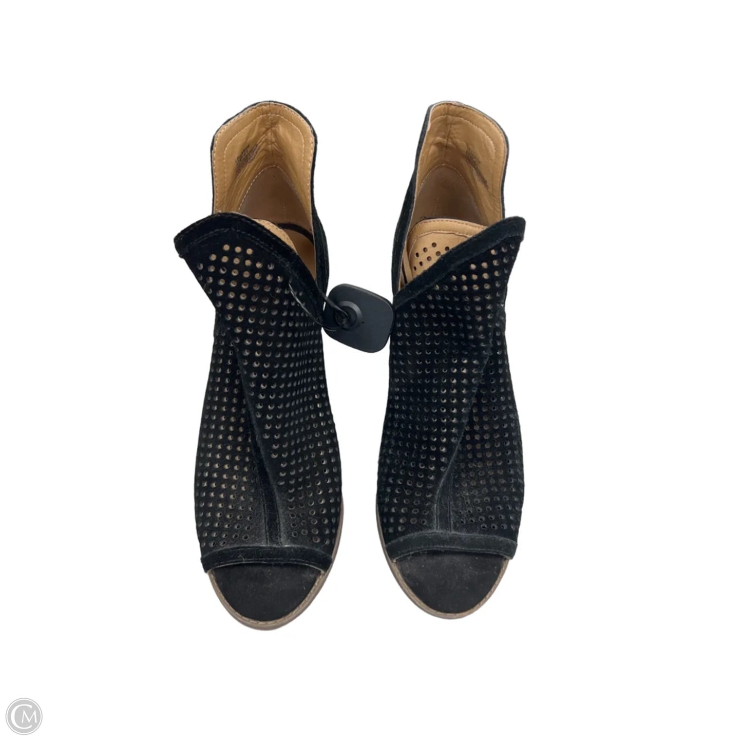 Sandals Heels Block By Lucky Brand In Black & Brown, Size: 11