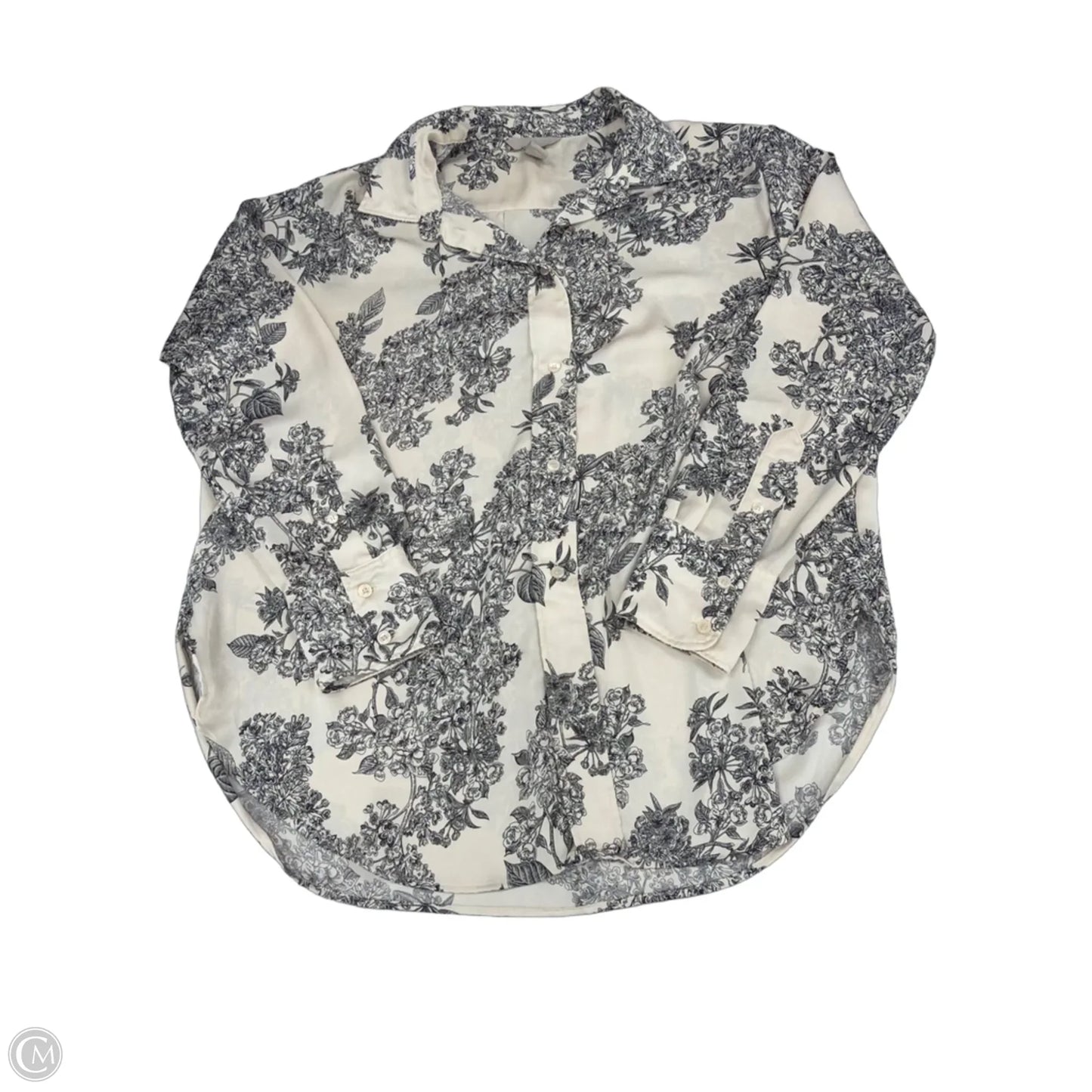 Top Long Sleeve By H&m In Black & Cream, Size: L