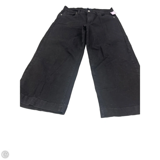 Jeans Wide Leg By Gap In Black Denim, Size: 16