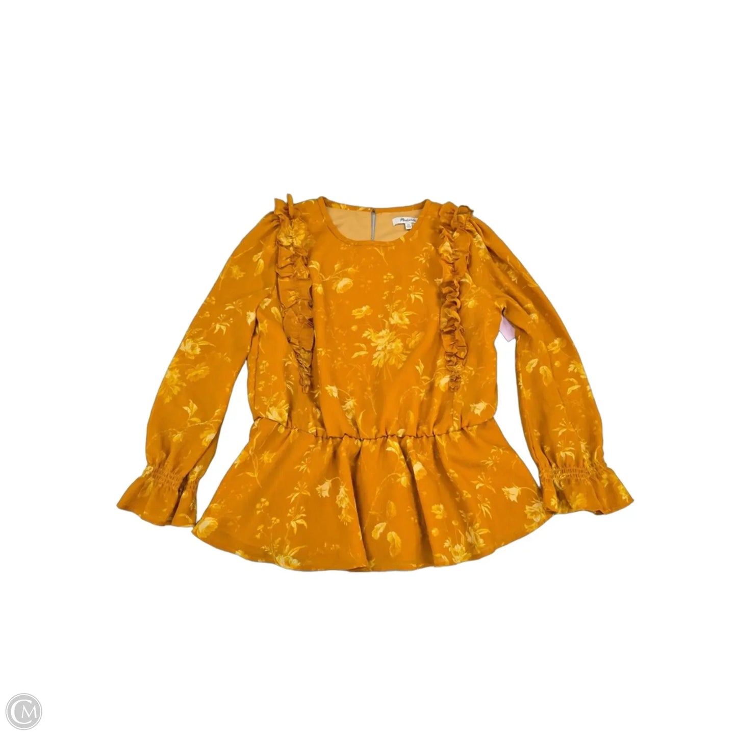 Top Long Sleeve By Madewell In Yellow, Size: Xs