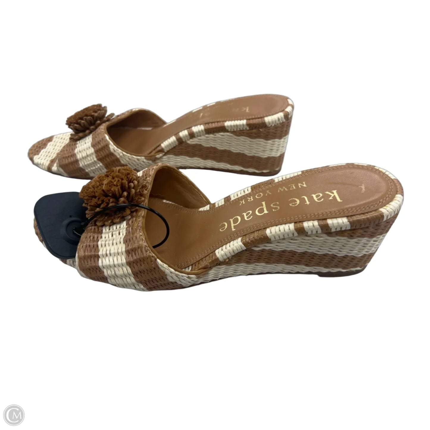 Sandals Designer By Kate Spade In Brown & Cream, Size: 7.5