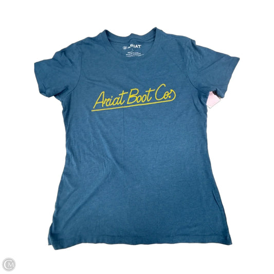 Top Short Sleeve By Ariat In Blue, Size: L