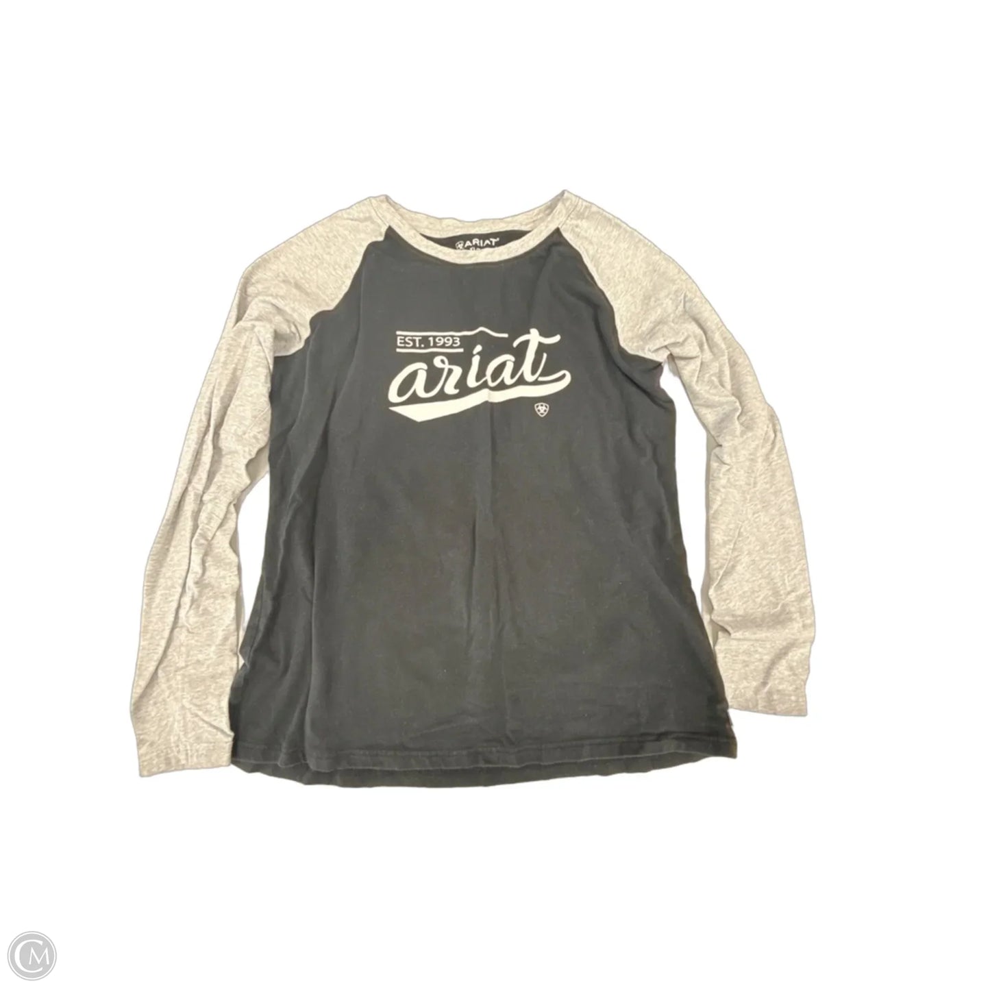 Top Long Sleeve By Ariat In Black & Grey, Size: Xl
