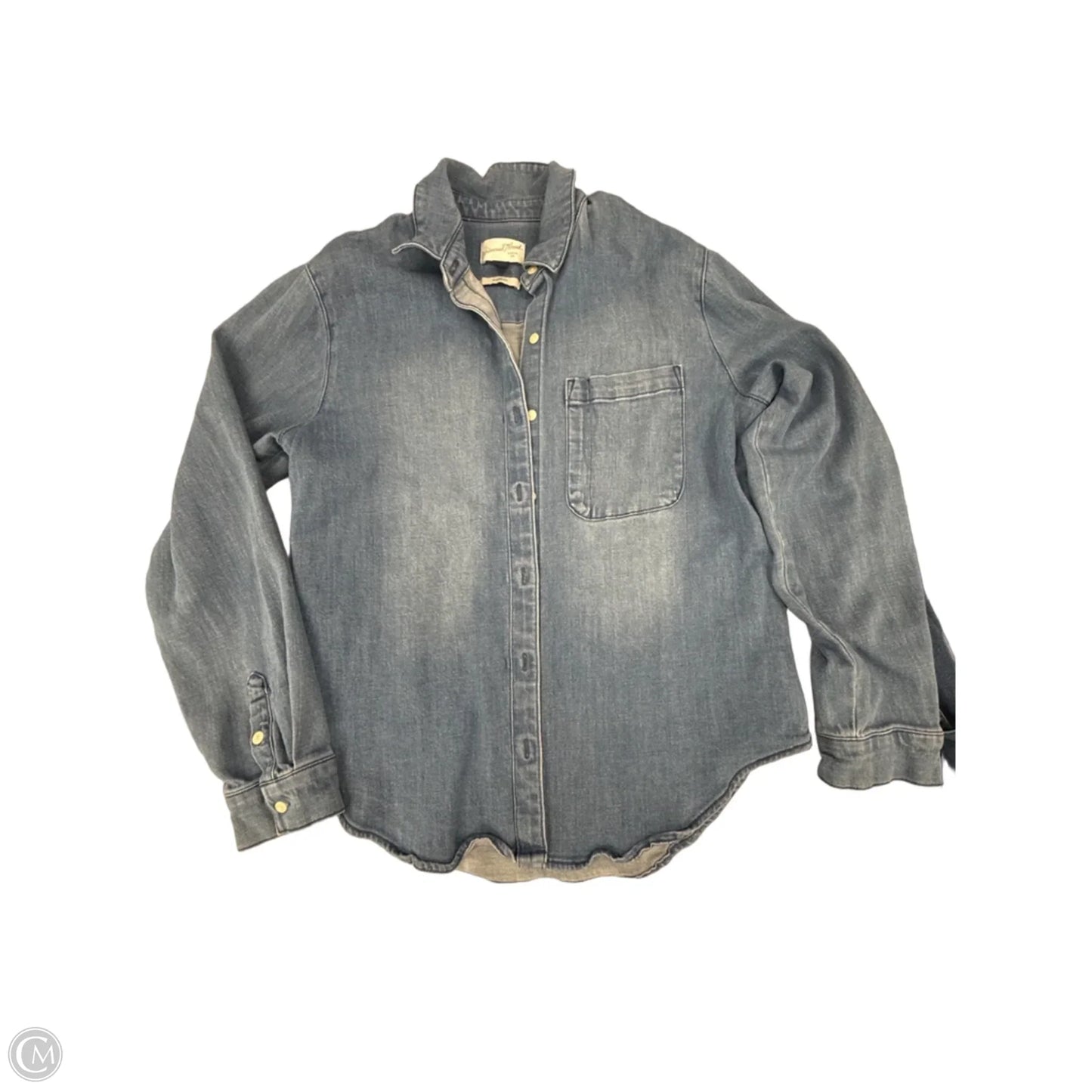 Top Long Sleeve By Universal Thread In Blue Denim, Size: S
