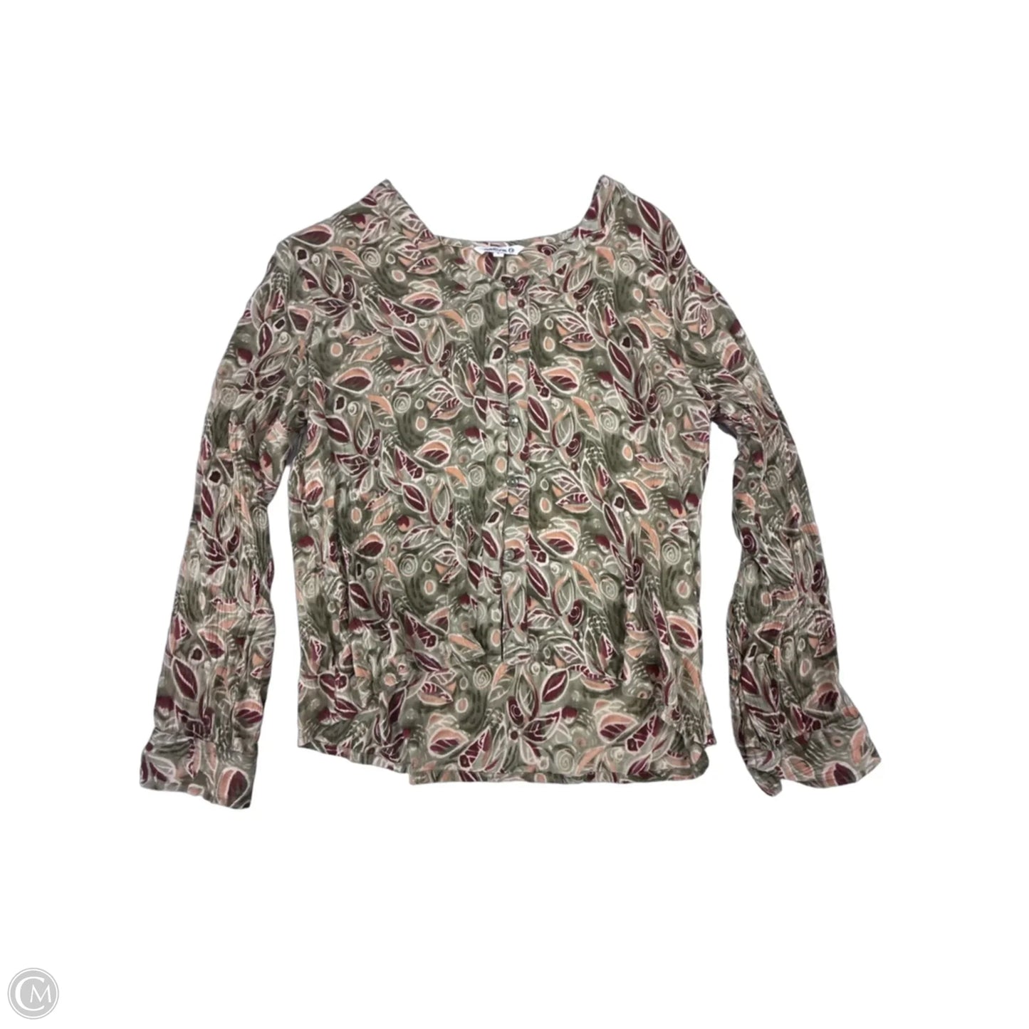 Top Long Sleeve By Cmf In Green, Size: L